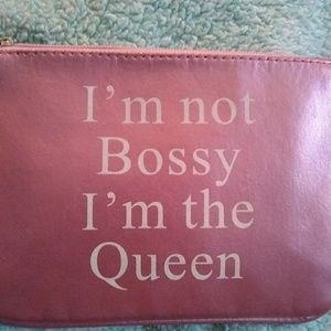 i'm not bossy wallet, rose gold pink